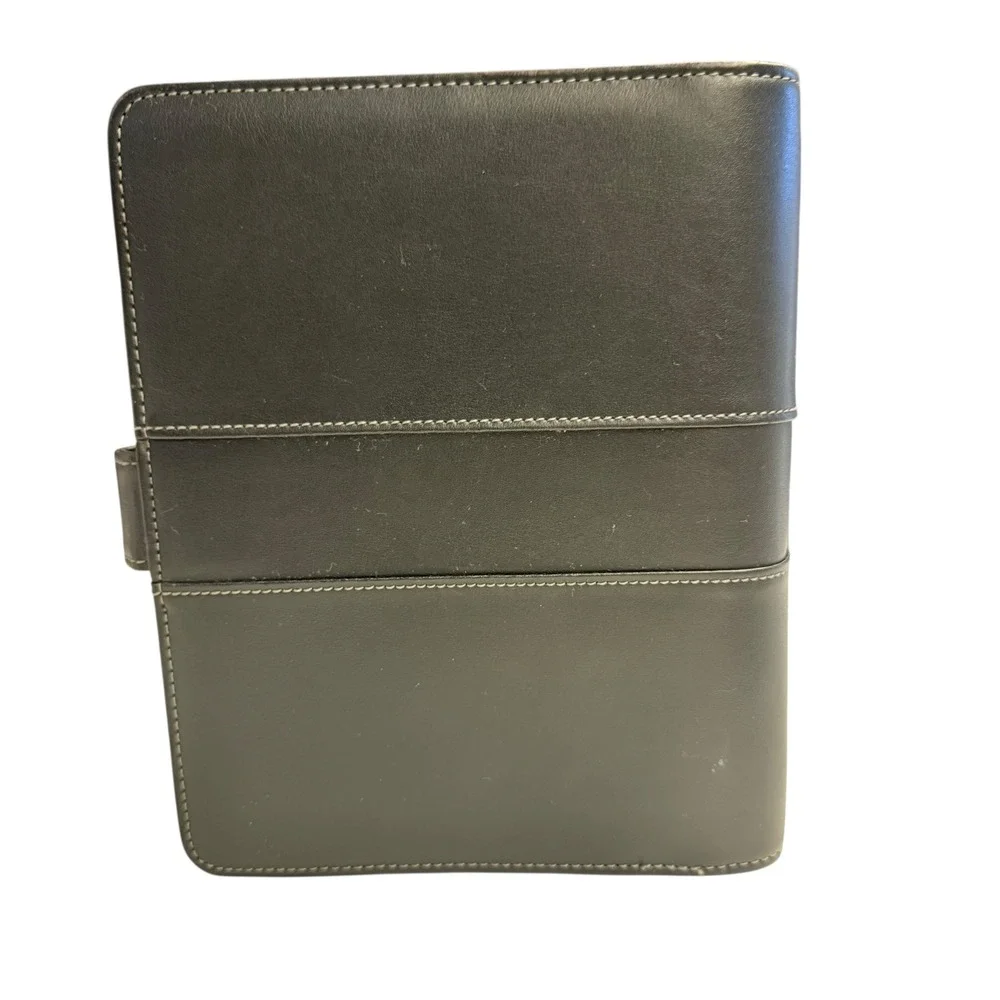 Franklin Covey Faux Leather Planner Organizer Tabs‎ and Pockets Black